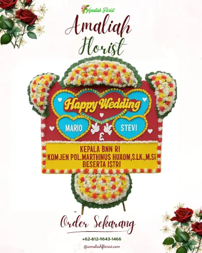 Karangan Papan Bunga Pernikahan di Pekalipan